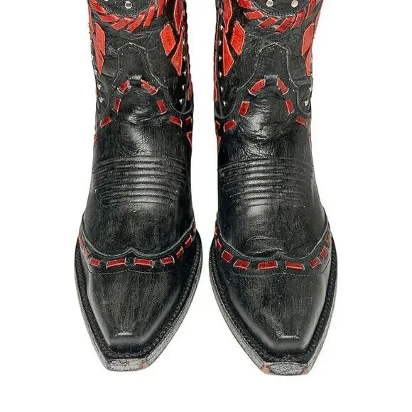Old Gringo Rarames 13" High Calf Western Cowgirl Tall Red Fringe Boots Size 7.5 - Picture 3 of 10
